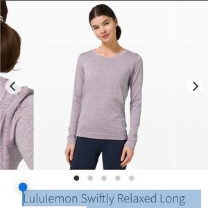 Lululemon Swiftly Relaxed Long Sleeve
Dapple Dot Slate / Fuchsia Multi